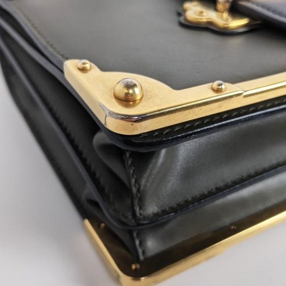 SOLD Prada Cahier Medium Militare Green Crossbody Bag - Picture 5 of 10